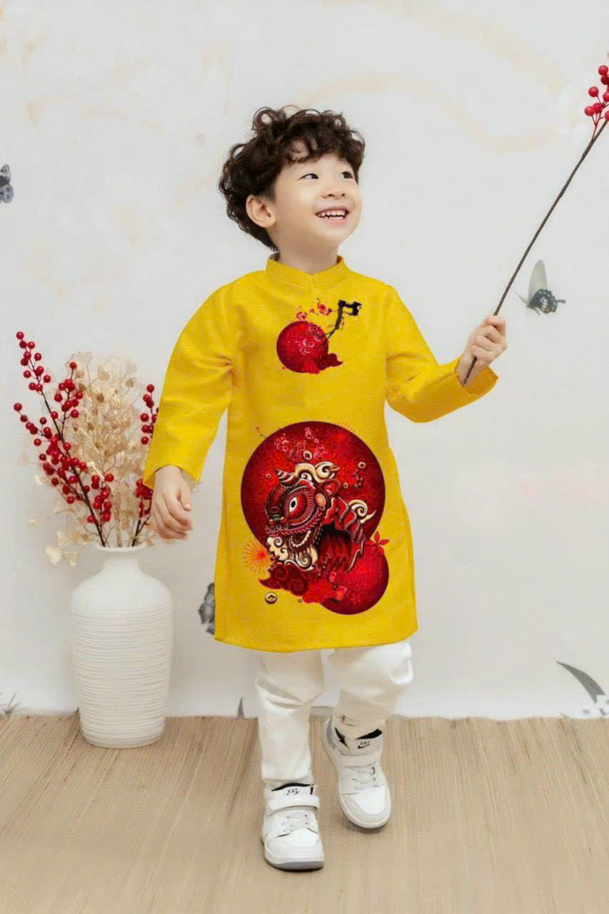 Yellow Vietnamese Boy Ao Dai | Boy's Dress | Lunar New Year Ao Dai