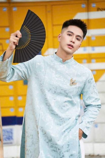 Men Dress - Light Blue Modern Ao Dai Men's