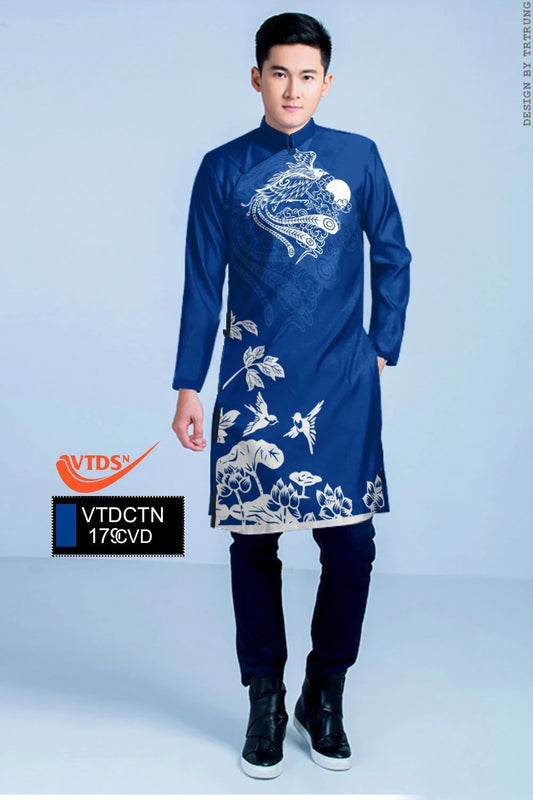 Men's Ao Dai - Motif Pattern Printed Men Ao Dai