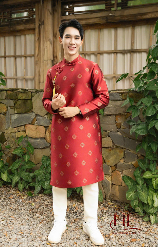 Vietnamese Men Ao Dai Dress | Modern Men Vietnamese Ao Dai - Ao Dai Tet