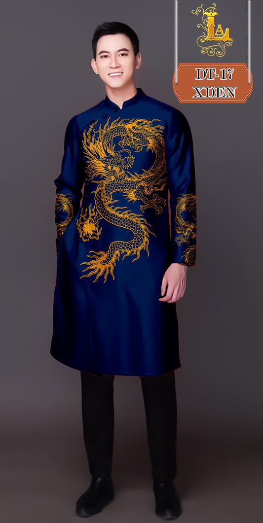 Men's Ao Dai - Printed Dragon  Ao Dai For Dad, Son