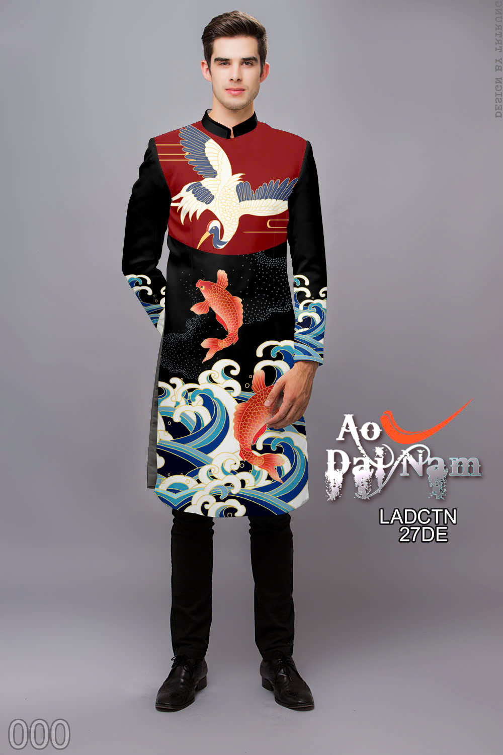 Pre-order: Men's Ao Dai - Ca Chep 3D Printed Men Ao Dai