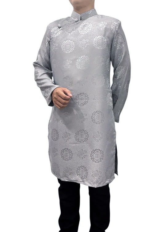 Gray Gam Ao Dai For Men - Ao Dai Truyen Thong Nam | Men Ao Dai