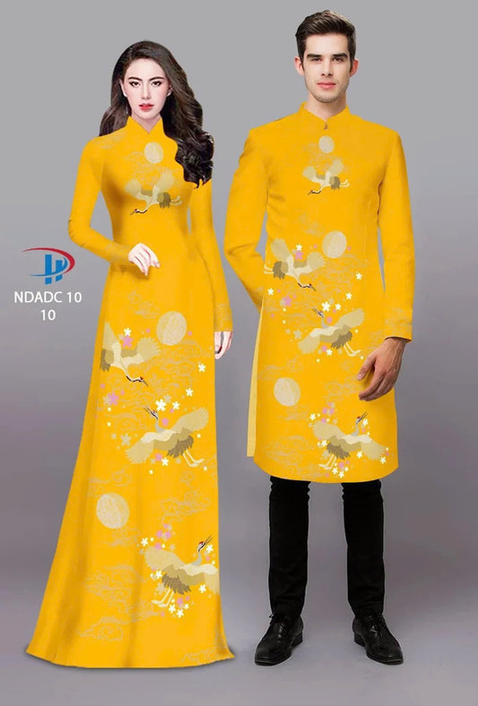 Ao Dai For Women Men - Yellow Couple Ao Dai Vietnam