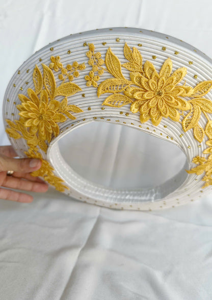 White Hat Ao Dai For Bride - Headband for Ao Dai Dress - Khăn Đóng Cô Dâu