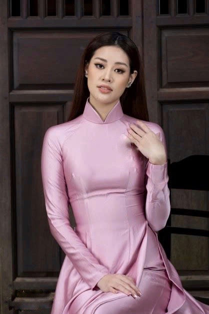 Nude Pink Vietnamese Traditional Ao Dai Dress - Áo Dài Lụa Hai Da