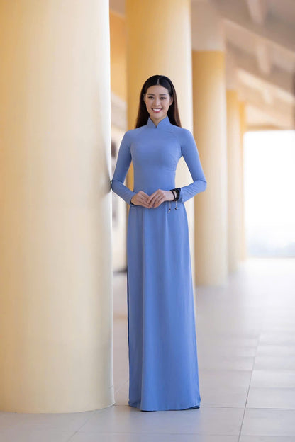 Happy Blue Vietnamese Ao Dai | Áo Dài Truyền Thống | Women Ao Dai