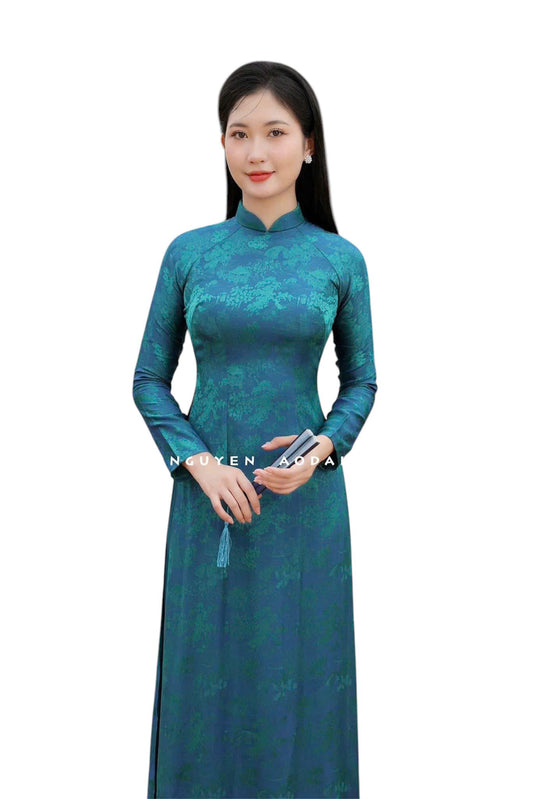 Blue Silk Vietnamese Ao Dai | Áo Dài Truyền Thống | Women Ao Dai