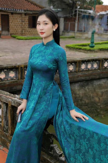 Blue Silk Vietnamese Ao Dai | Áo Dài Truyền Thống | Women Ao Dai