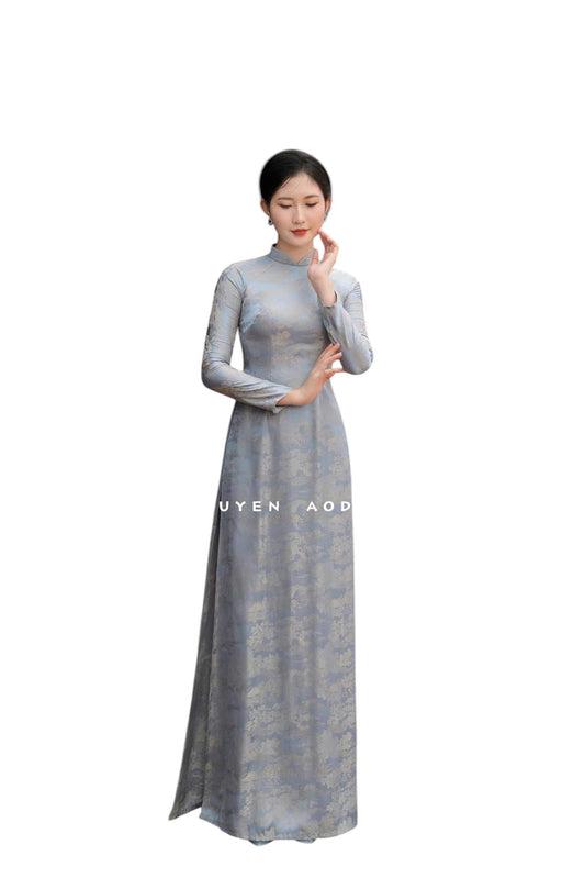 Gray Silk Vietnamese Ao Dai | Áo Dài Truyền Thống | Women Ao Dai