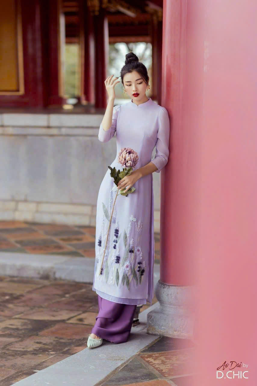 Purple Floral Garden Ao Dai Dress | Vietnamese Ao Dai