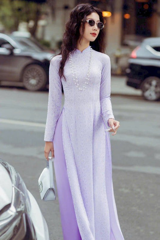 Purple Traditional Dress | Vietnamese Long Dress | Áo Dài Truyền Thống