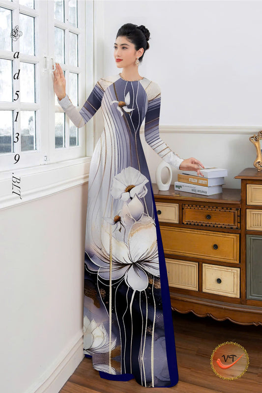 Pre-Order Ao Dai For Women | Vietnamese long dress | Áo Dài Lụa In Hoa