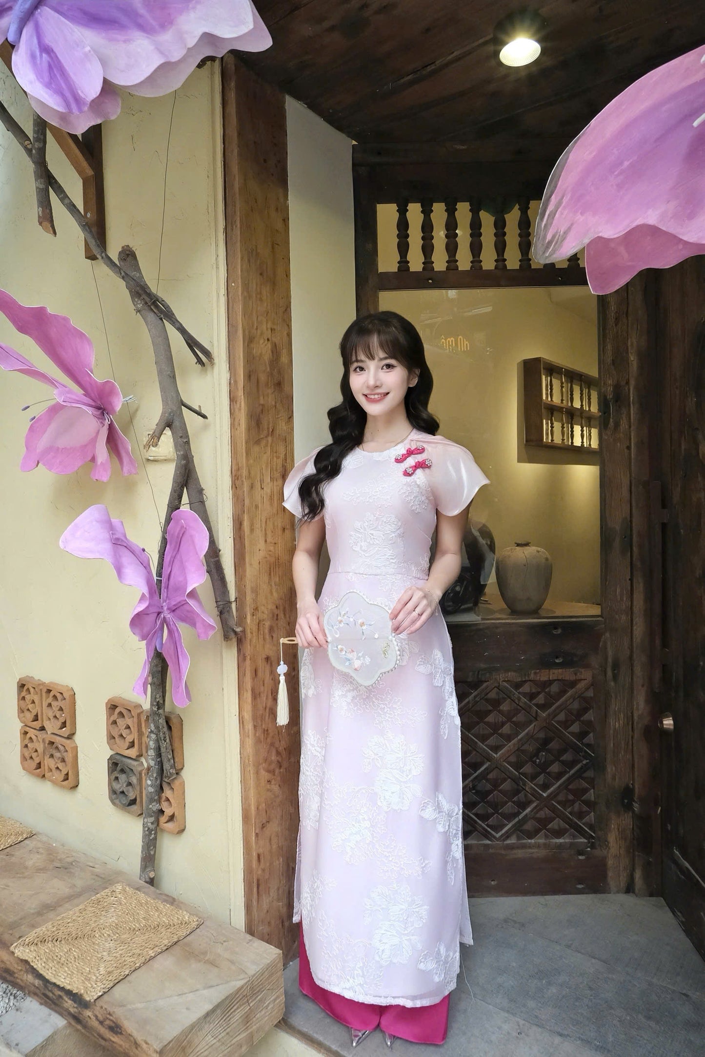 Anh Thi Ao Dai | White Thread Ao Dai Set