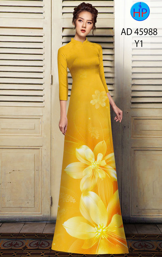 Pre-order: 3D Printed Silk Ao Dai For Women - Traditional Ao Dai Dress - Vietnamese Ao Dai