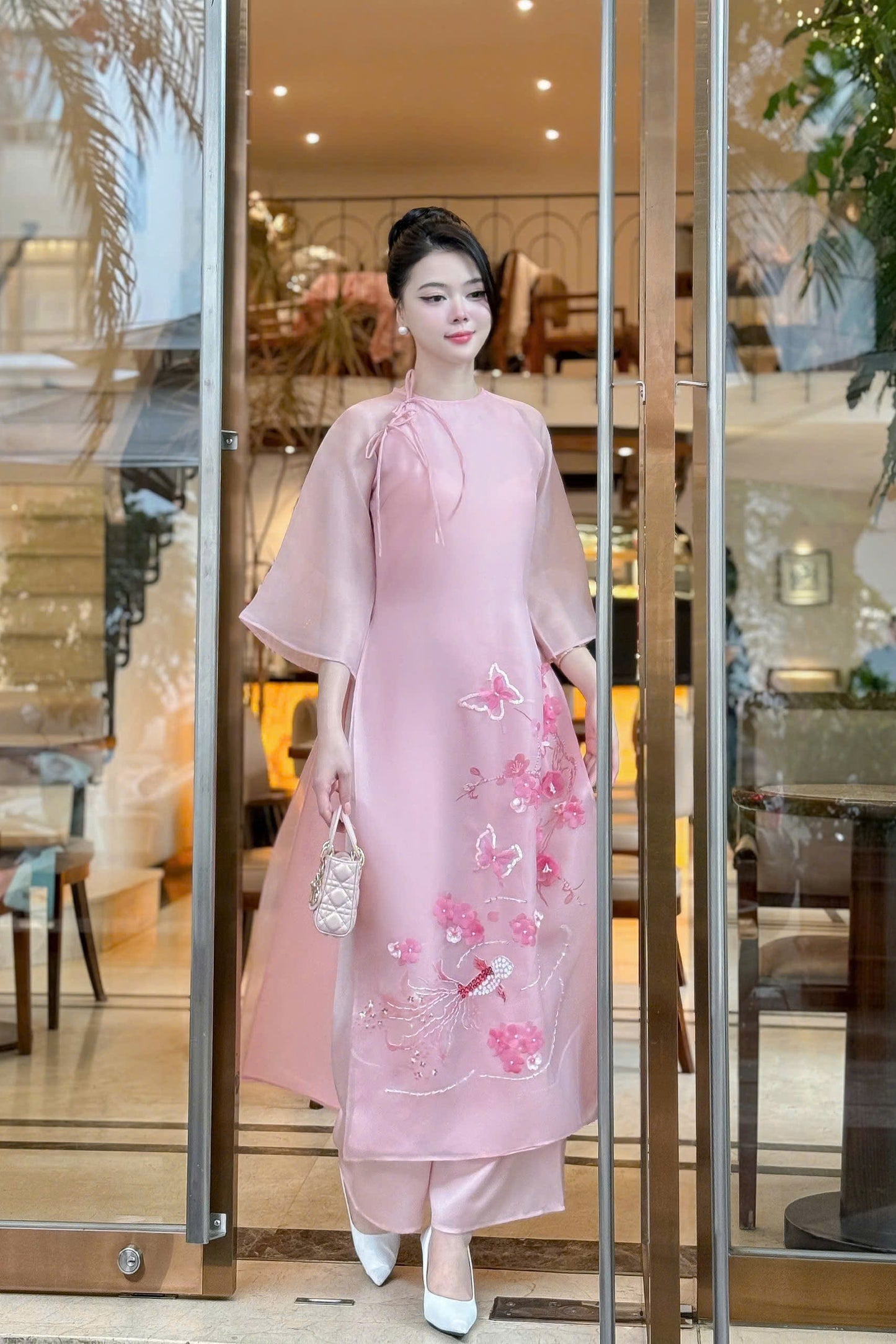 Pink Modern Vietnamese Ao Dai | Ao Dai For Tet, Wedding, Special Events
