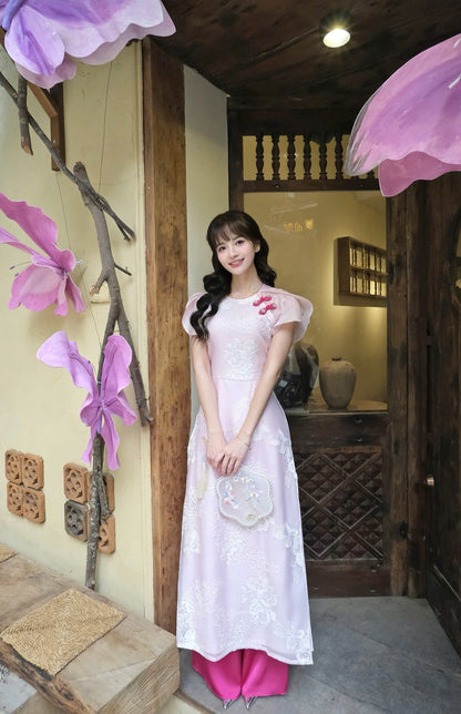 Anh Thi Ao Dai | White Thread Ao Dai Set