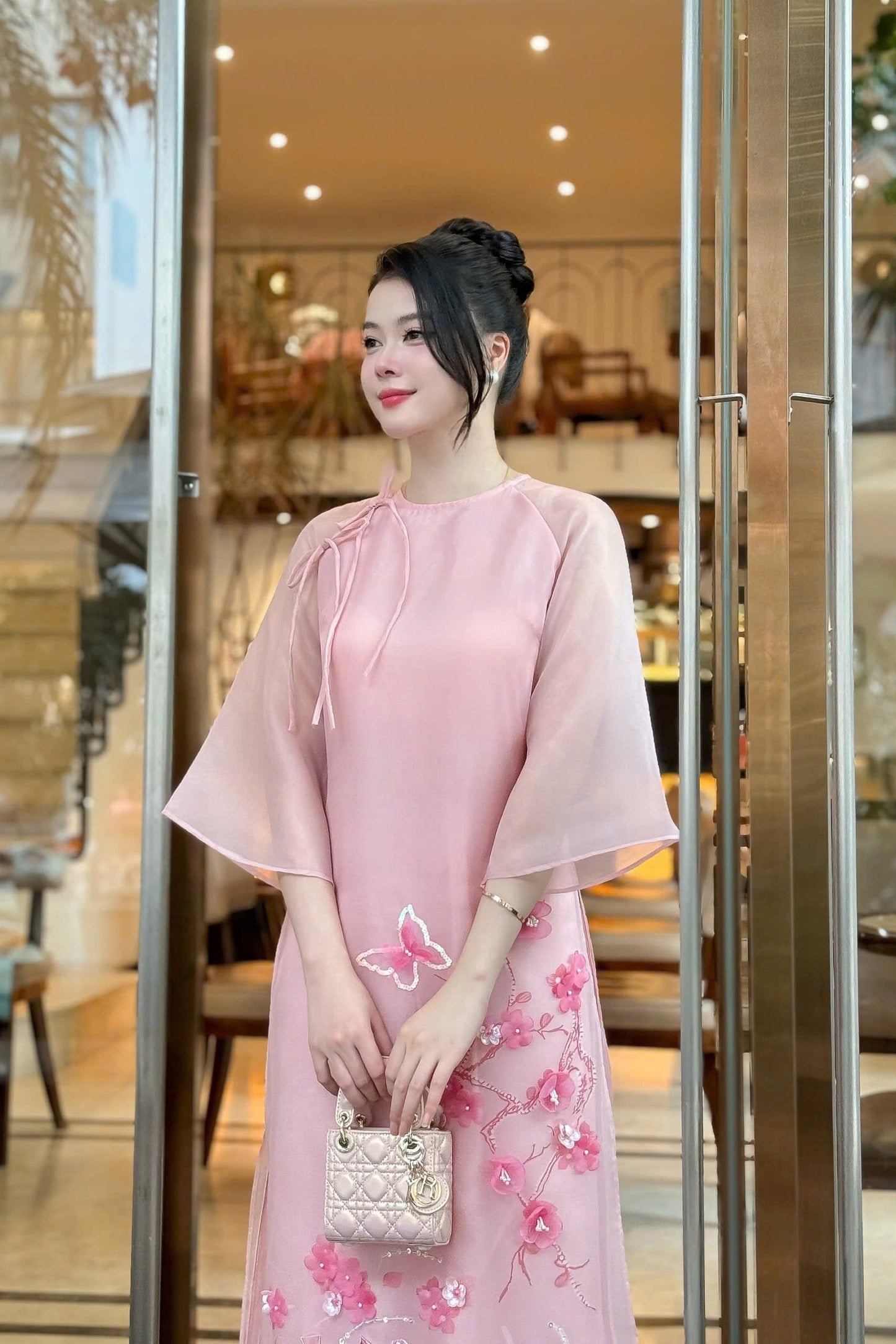 Pink Modern Vietnamese Ao Dai | Ao Dai For Tet, Wedding, Special Events