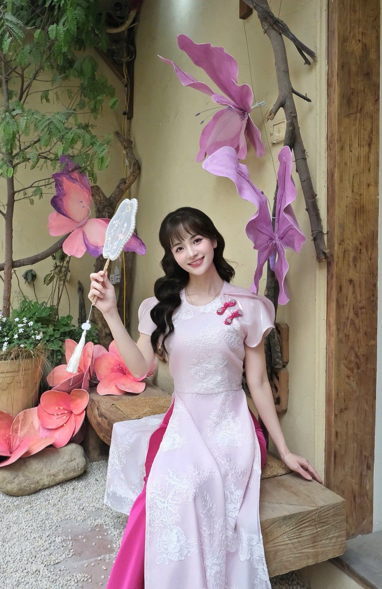 Anh Thi Ao Dai | White Thread Ao Dai Set