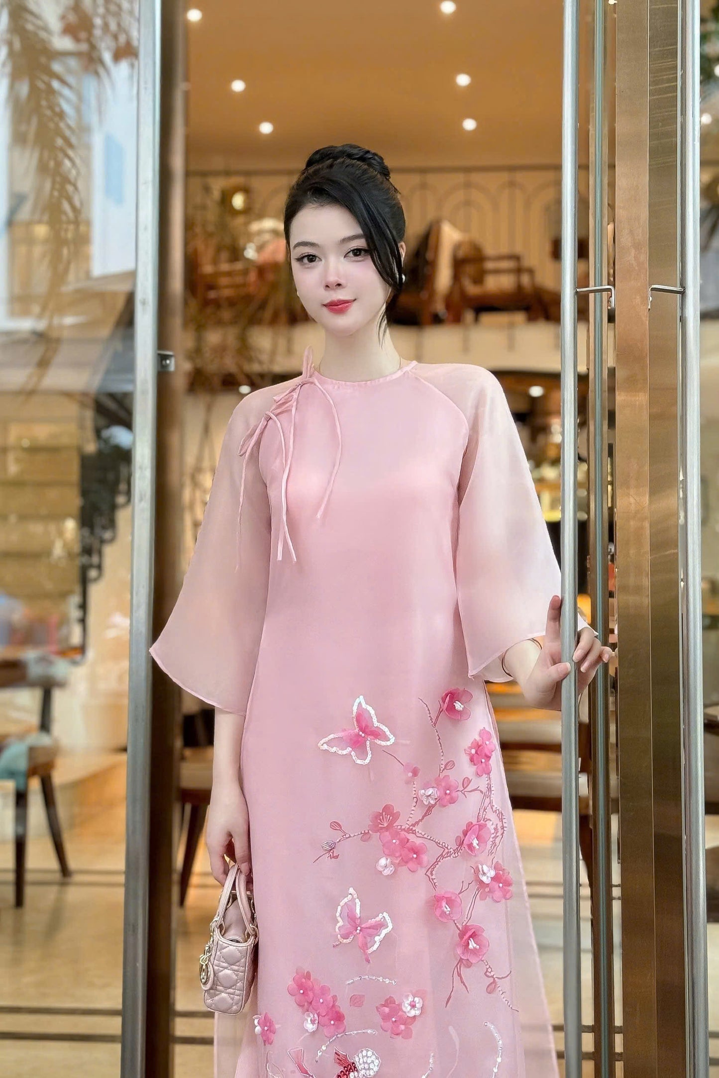 Pink Modern Vietnamese Ao Dai | Ao Dai For Tet, Wedding, Special Events
