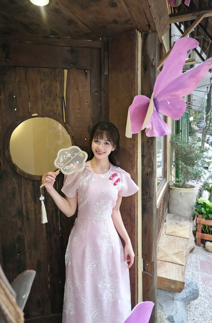 Anh Thi Ao Dai | White Thread Ao Dai Set