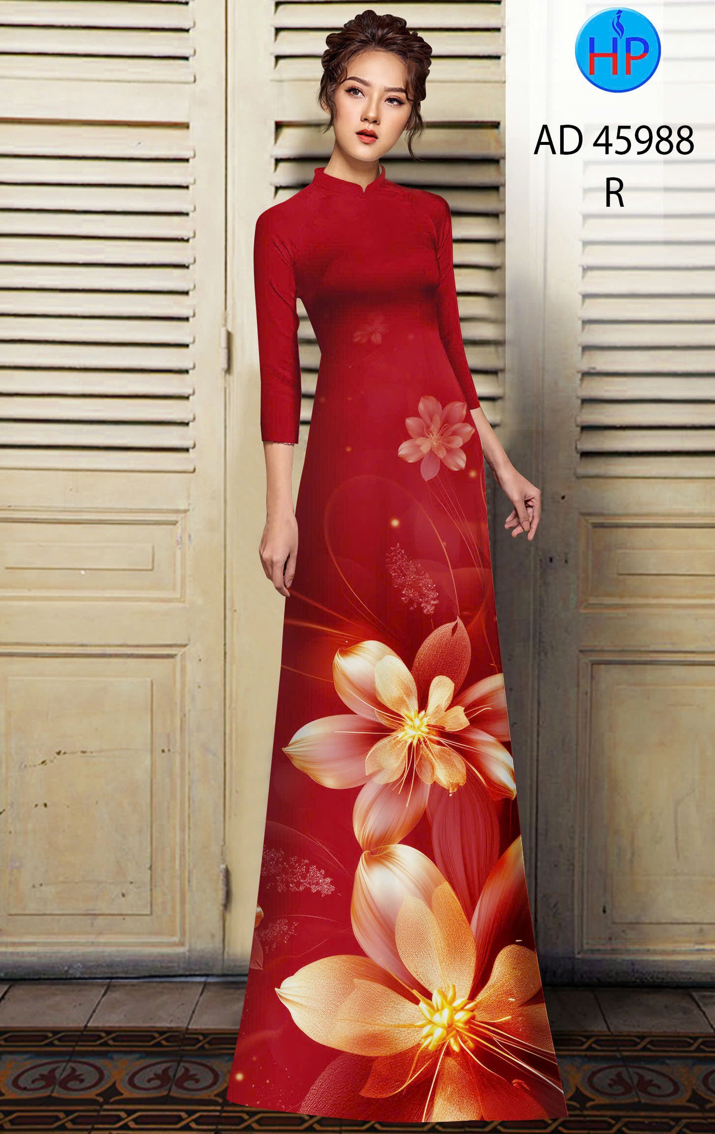 Pre-order: 3D Printed Silk Ao Dai For Women - Traditional Ao Dai Dress - Vietnamese Ao Dai