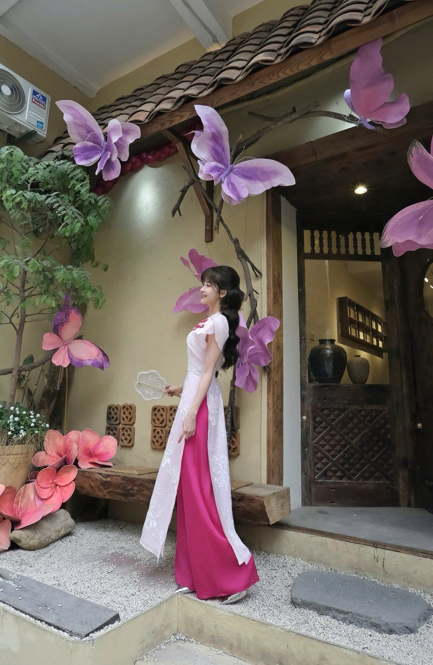 Anh Thi Ao Dai | White Thread Ao Dai Set
