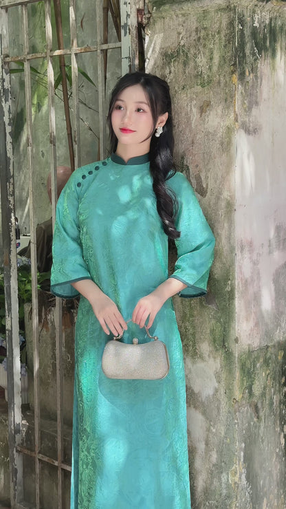 EMMA Teal silk ao dai | Vietnamese traditional dresses | 2 colors