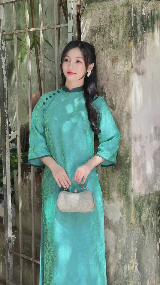 EMMA Teal silk ao dai | Vietnamese traditional dresses | 2 colors