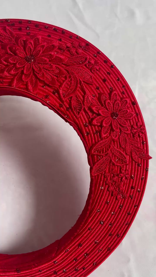 Red Hat Ao Dai For Bride - Headband for Ao Dai Dress - Khăn Đóng Cô Dâu