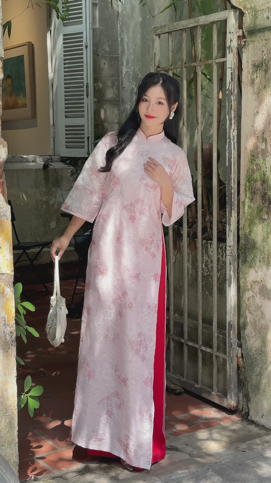 ADDISON Pastel pink ao dai set | Women ao dai Vietnamese