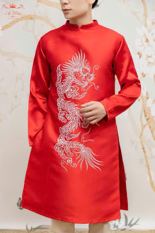 Men Dress- Blue Dragon Ao Dai For Men