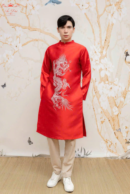 Men Dress- Blue Dragon Ao Dai For Men