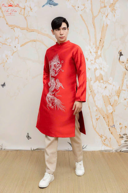 Men Dress- Blue Dragon Ao Dai For Men