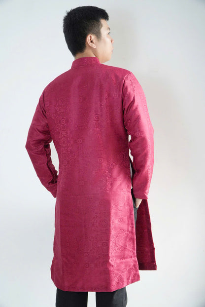Red Gấm Groom Ao Dai Vietnam | Wedding Ao Dai For Men