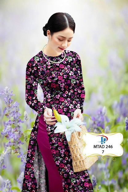 Traditional Ao Dai Dress - Vietnamese Ao Dai For Women - Round Neck