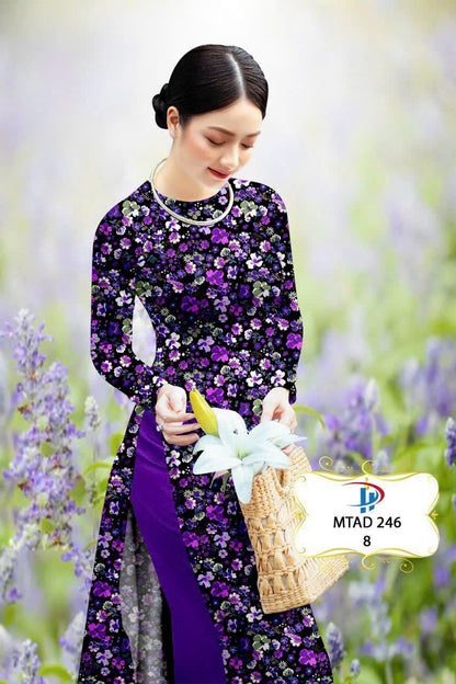 Traditional Ao Dai Dress - Vietnamese Ao Dai For Women - Round Neck