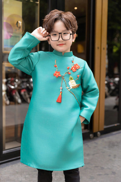 Floral Ribbon Sibling Ao Dai - Ao Dai For Kids