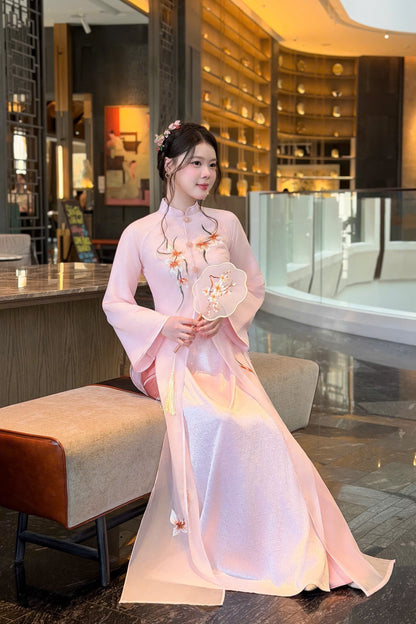 Pre-order: LILA Traditional Vietnamese Ao Dai - Traditional Outfit for Women - With Pants