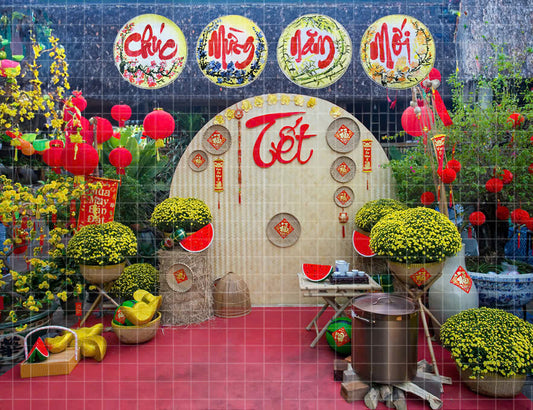 Backdrop Tet 2025 | Tết Decorations | Lunar New Year | PN-D12