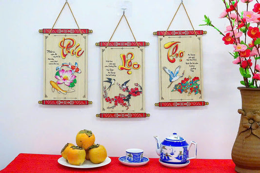 Vietnamese Lunar New Year Decoration Couplets | PHUC LOC THO Hanging Couplets  | Vietnam TET