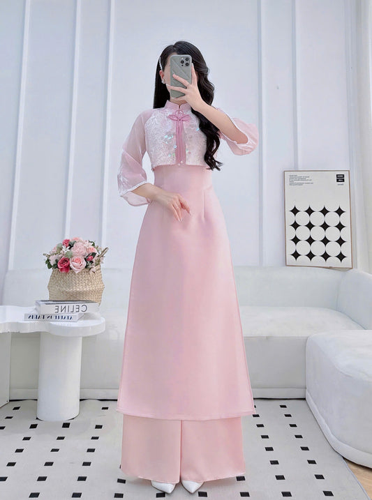 AINGEAL Vietnamese Long Dress | Vietnamese Traditional Ao Dai For Women
