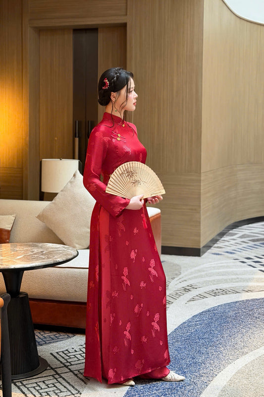 Pre-order: THU SAN Traditional Vietnamese Ao Dai - Traditional Outfit for Women - With Pants