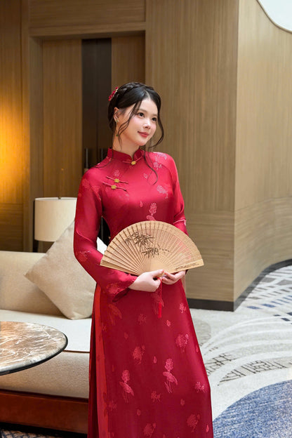 Pre-order: THU SAN Traditional Vietnamese Ao Dai - Traditional Outfit for Women - With Pants