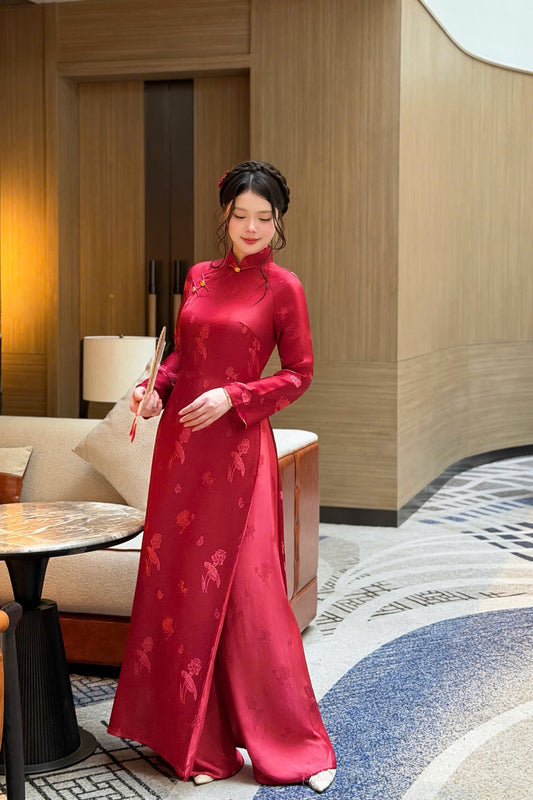 Pre-order: THU SAN Traditional Vietnamese Ao Dai - Traditional Outfit for Women - With Pants