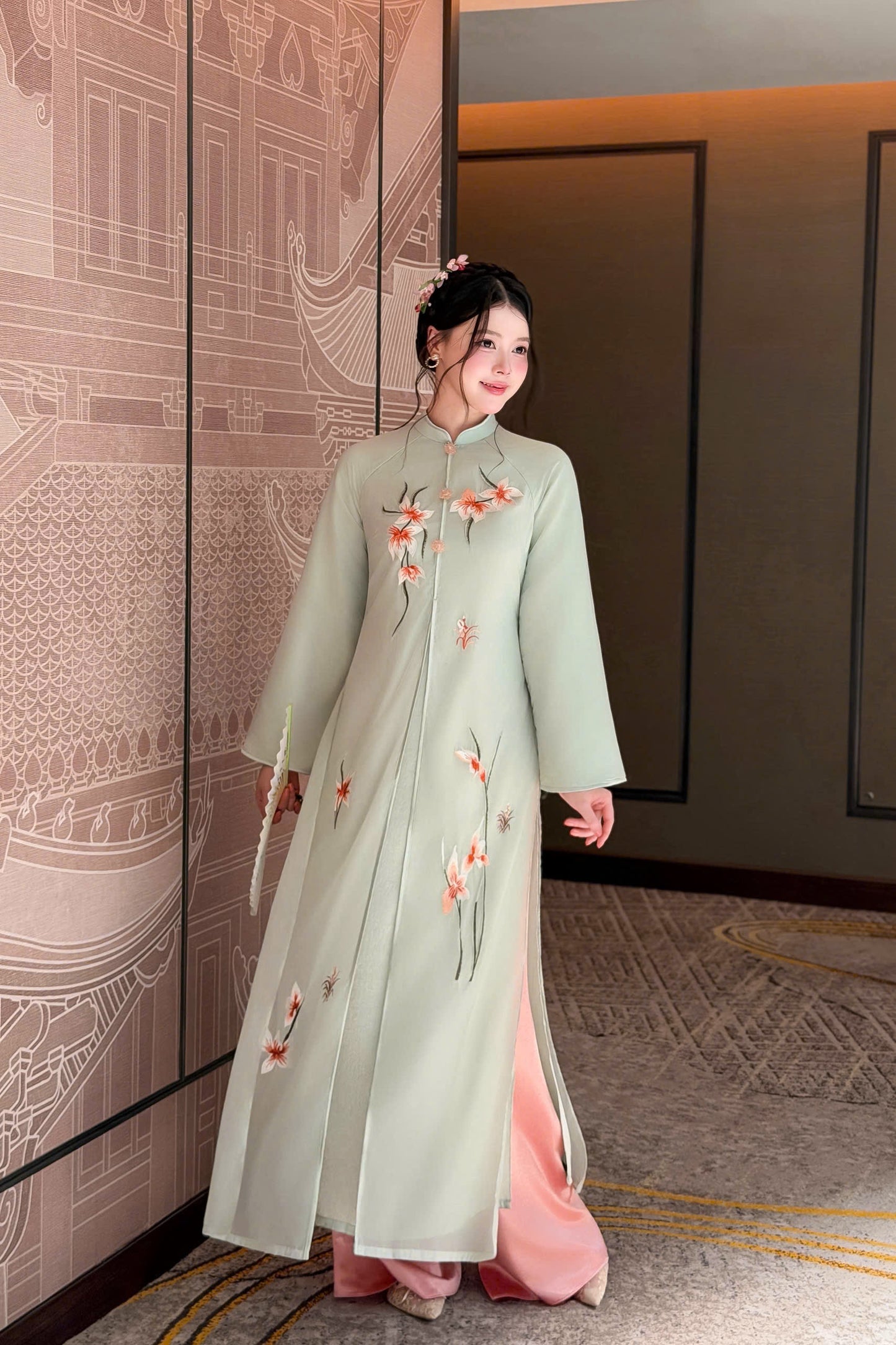 Pre-order: LILA Traditional Vietnamese Ao Dai - Traditional Outfit for Women - With Pants
