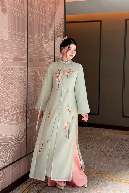 Pre-order: LILA Traditional Vietnamese Ao Dai - Traditional Outfit for Women - With Pants