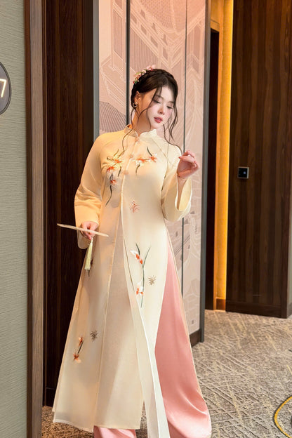 Pre-order: LILA Traditional Vietnamese Ao Dai - Traditional Outfit for Women - With Pants