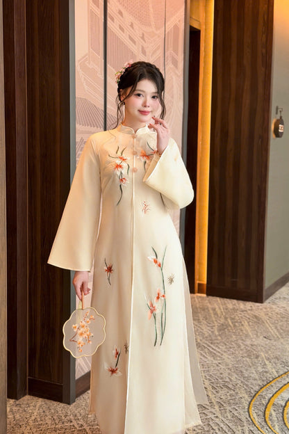 Pre-order: LILA Traditional Vietnamese Ao Dai - Traditional Outfit for Women - With Pants
