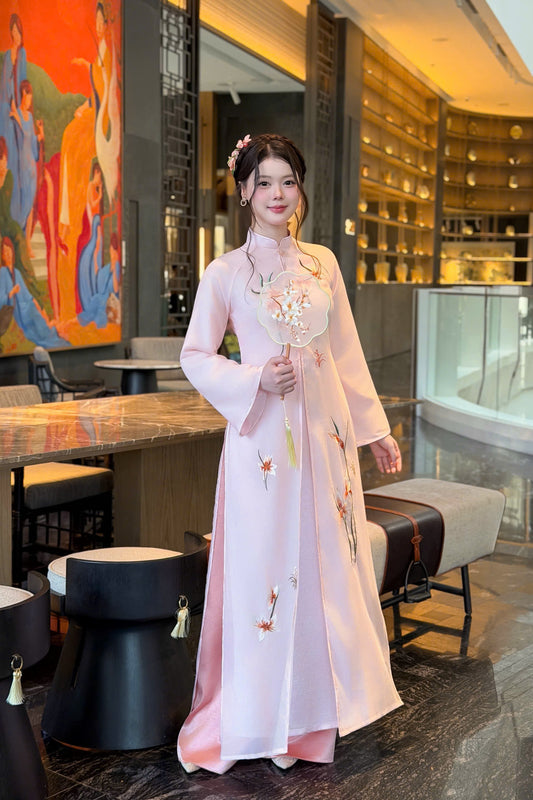 Pre-order: LILA Traditional Vietnamese Ao Dai - Traditional Outfit for Women - With Pants